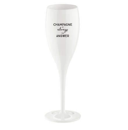 CHEERS Champagne Is The Answer, Champagneglas med print 6-pack 100ml