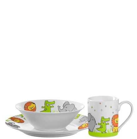 Bambini Set 3 delar Mugg, Tallrik, Skl