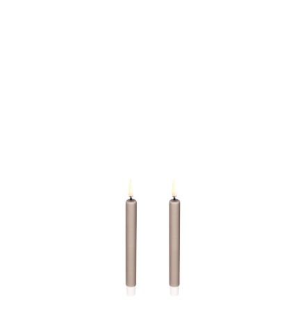 (B) UYUNI LED mini taper candle, Sandstone, Smooth, 2-pack, 1,3x13,8 cm