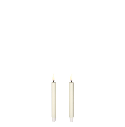 (B) UYUNI LED mini taper candle, Ivory, Smooth, 2-pack, 1,3x13,8 cm