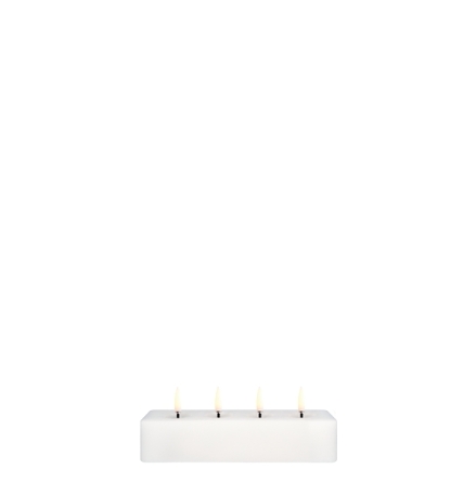 (B) UYUNI LED Block candle, Nordic white, Smooth, 18x5x3,8 cm