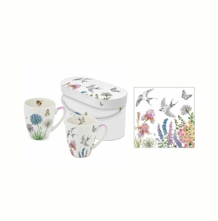 Agapanthus & Hirondelles Gvoset Mugg 2 st 35 cl Servett