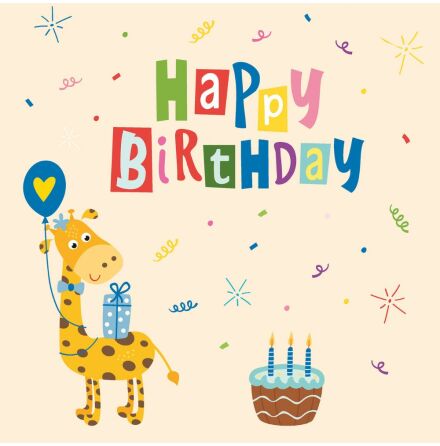 Giraffe Birthday Servett 33 cm 3 st 20-pack