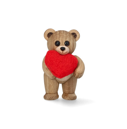 (S) Squeeze Teddybj�rn med Hj�rta 8 cm Ek
