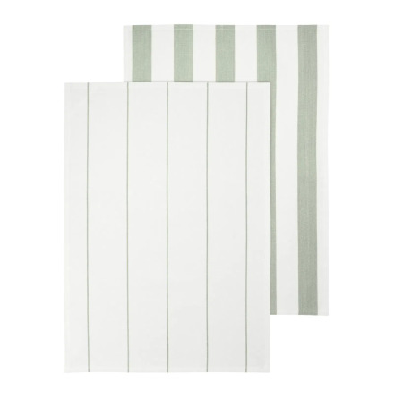 TAULO Tea Towel,  Set of 2 pcs 70 x 50 cm White/Desert Sage